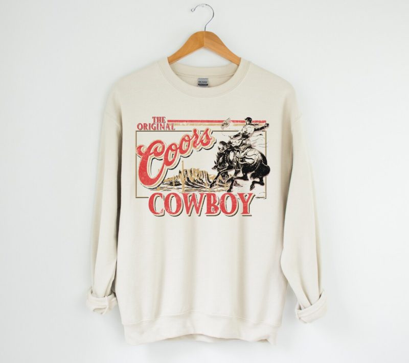 Unisex Coors Original Cowboy Sweatshirt - Western Unisex Crewneck - Rodeo Shirt - Unique Gift for Coors Original Enthusiasts