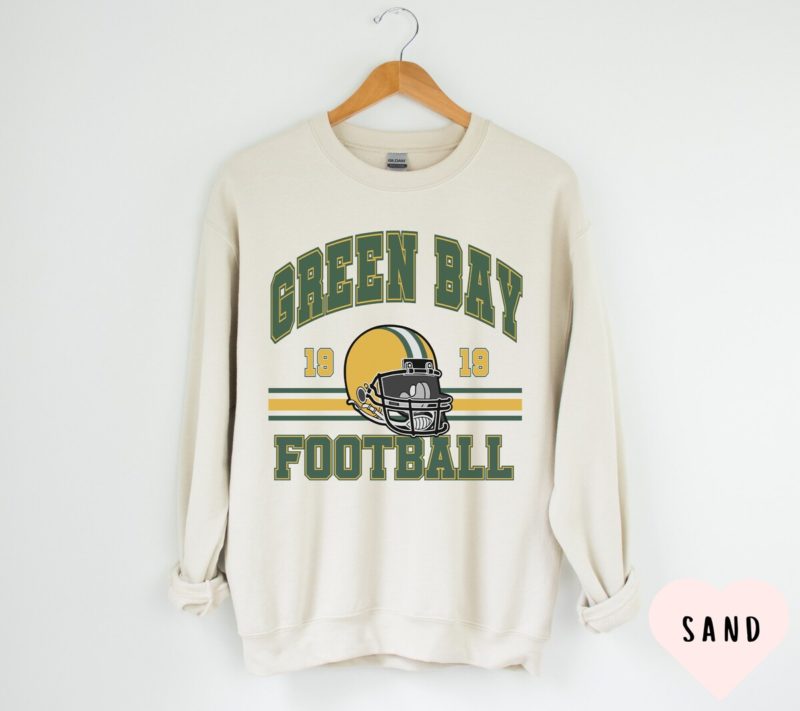 Unisex Vintage Green Bay Football Sweatshirt - Retro Packers Football Crewneck Shirt - Perfect Gift for 80s Sports and Green Bay Football Fans