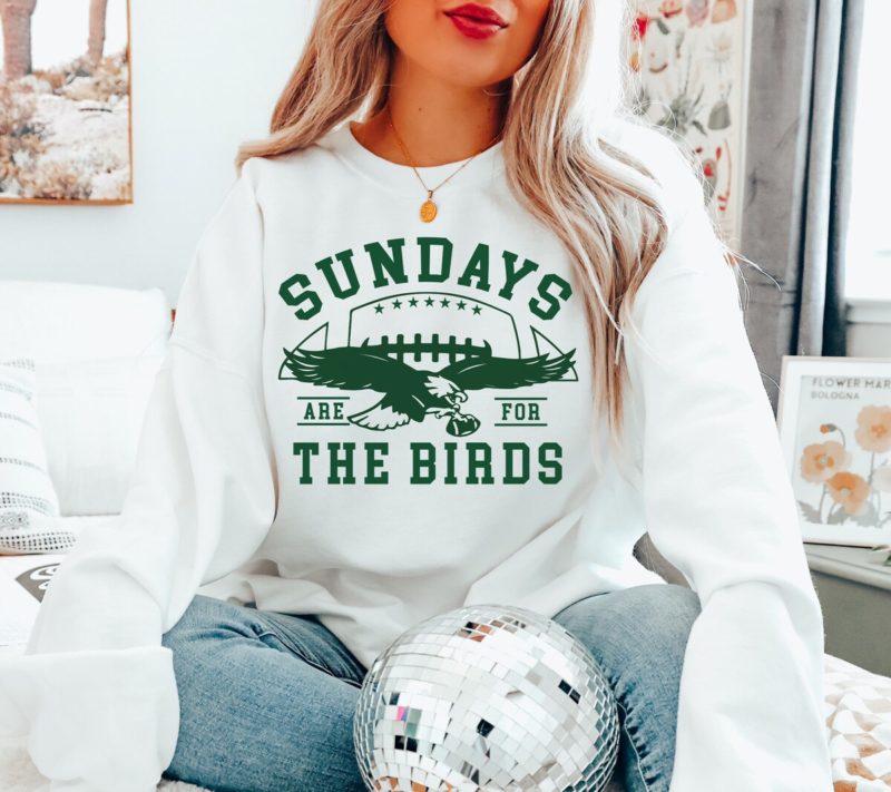 Unisex Philadelphia Football Sweatshirt - Philly Eagles Crewneck - Sundays are for the Birds Shirt - Bird Gang Football Sunday Game Day Apparel