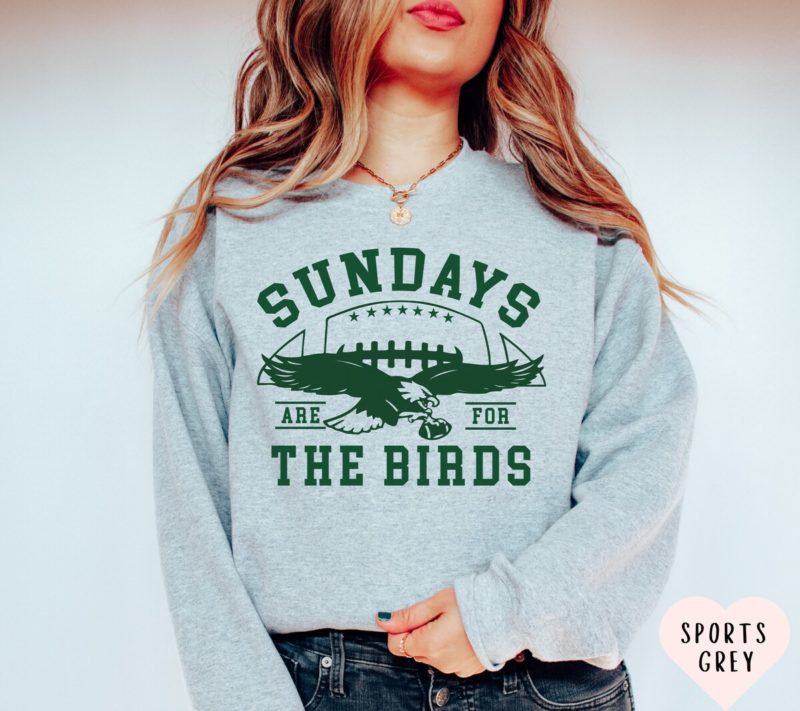 Unisex Philadelphia Football Sweatshirt - Philly Eagles Crewneck - Sundays are for the Birds Shirt - Bird Gang Football Sunday Game Day Apparel