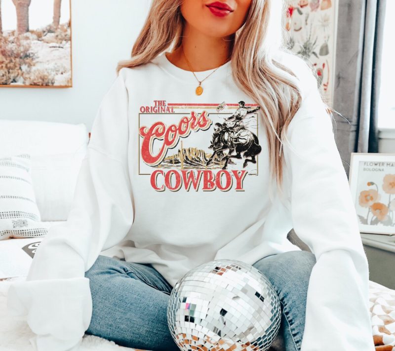 Unisex Coors Original Cowboy Sweatshirt - Western Unisex Crewneck - Rodeo Shirt - Unique Gift for Coors Original Enthusiasts