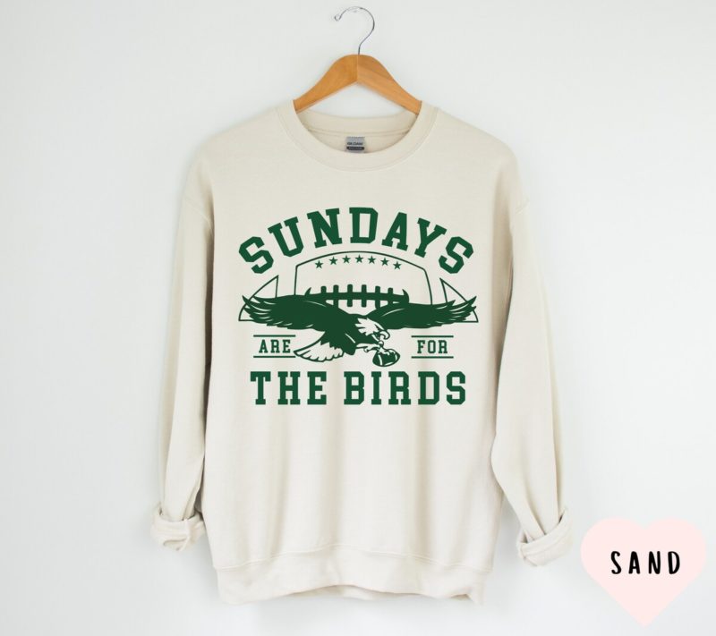 Unisex Philadelphia Football Sweatshirt - Philly Eagles Crewneck - Sundays are for the Birds Shirt - Bird Gang Football Sunday Game Day Apparel