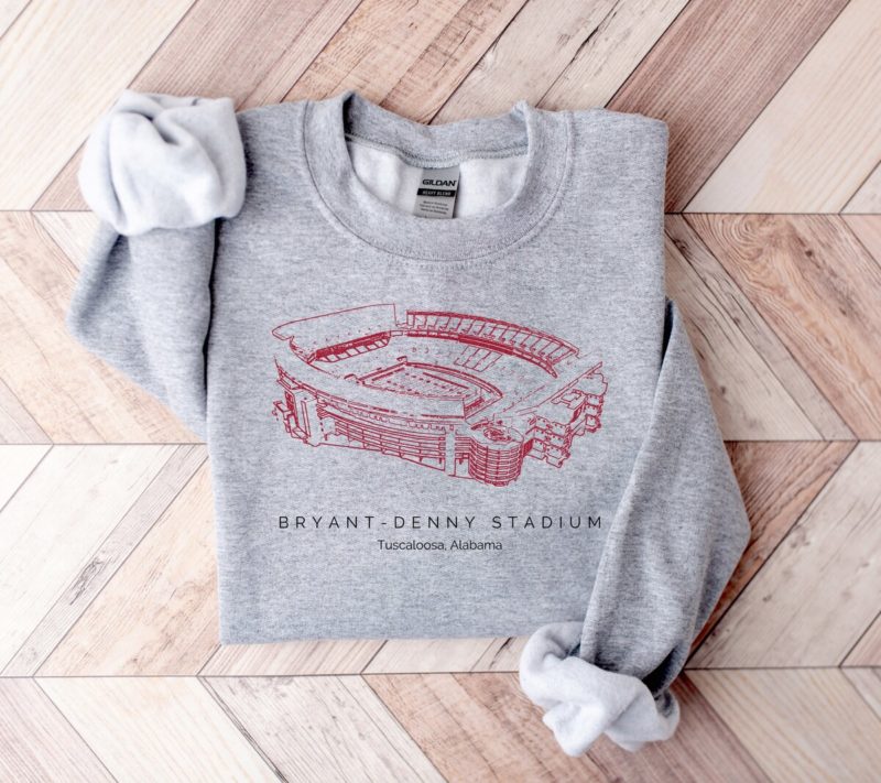 Unisex Alabama Football Sweatshirt - Stadium Vintage University Crewneck - UA Inspired Crimson - Game Day Apparel for College Football Tailgate - Roll Tide!