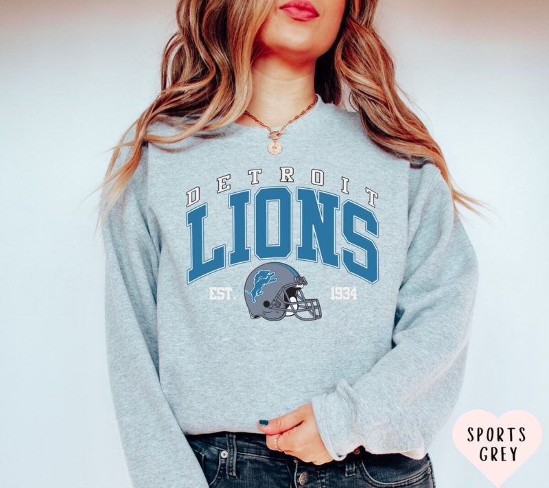 Unisex Detroit Lions Sweatshirt - Game Day Football Crewneck - Detroit MI Football Tee for Tailgate Parties - Lions Fan Gift