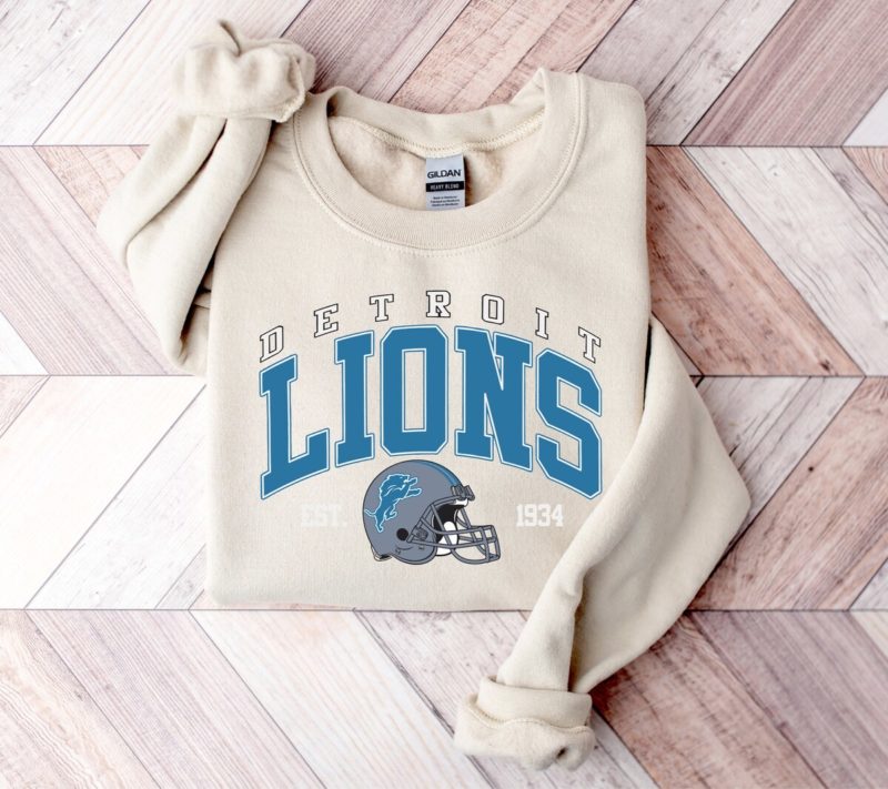 Unisex Detroit Lions Sweatshirt - Game Day Football Crewneck - Detroit MI Football Tee for Tailgate Parties - Lions Fan Gift