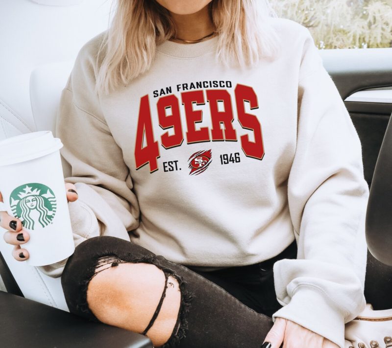 Unisex San Francisco Football Sweatshirt - SF Football Crewneck Retro Niners Shirt - Perfect Gift for 49ers Football Fans on Game Day in San Fran 49