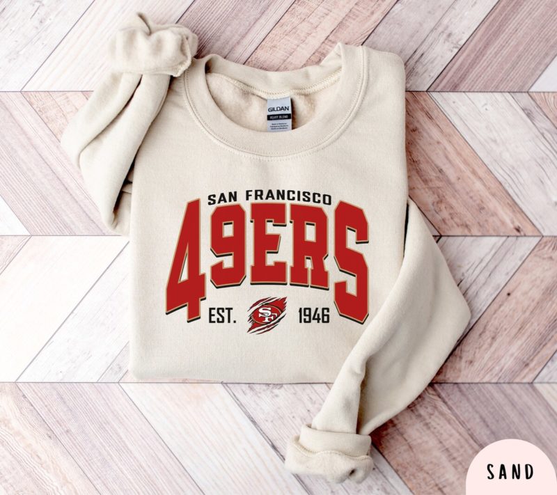 Unisex San Francisco Football Sweatshirt - SF Football Crewneck Retro Niners Shirt - Perfect Gift for 49ers Football Fans on Game Day in San Fran 49