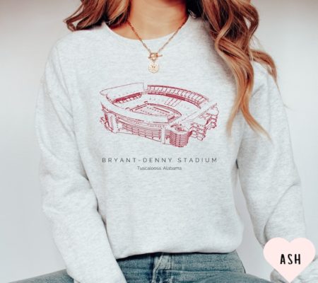 Alabama Football Sweatshirt - Stadium Vintage University Crewneck - UA Inspired Crimson - Game Day Apparel for College Football Tailgate - Roll Tide!