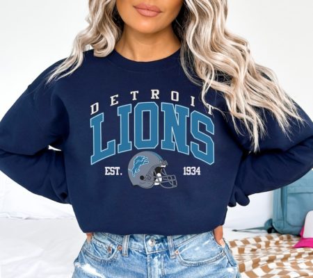 Detroit Lions Sweatshirt - Game Day Football Crewneck - Detroit MI Football Tee for Tailgate Parties - Lions Fan Gift