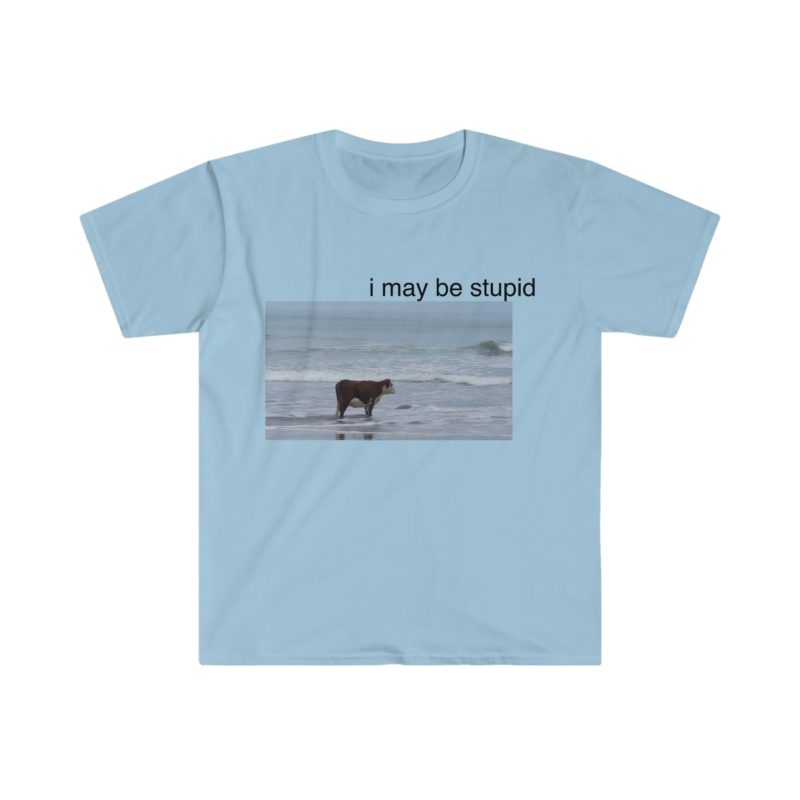 I May Be a Stupid Cow on the Beach Funny Meme T-Shirt