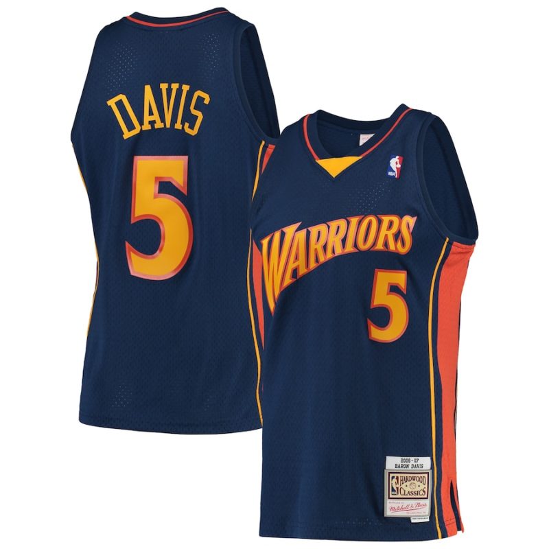 Baron Davis Navy Golden State Warriors 2006-07 Hardwood Classics Swingman Player Stitched Jersey