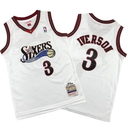 76ers #3 Allen Iverson 2000-01 White Jersey Stitched