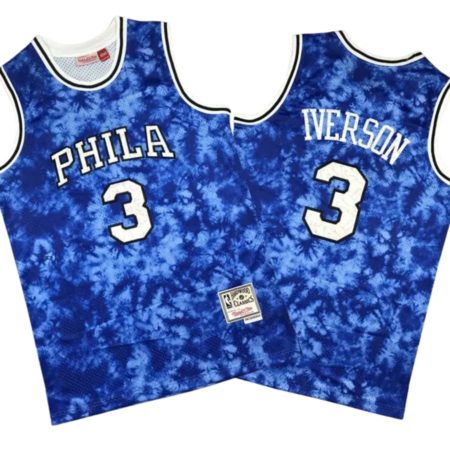 Allen Iverson 3 Philadelphia 76ers 1990-91 Galaxy Swingman Blue Jersey