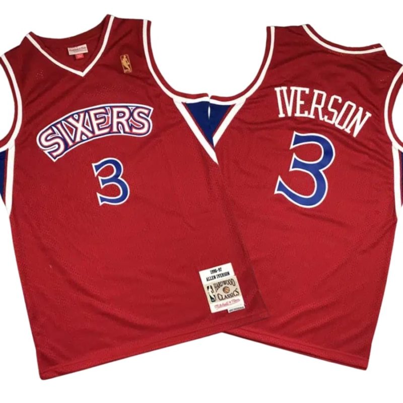 Allen Iverson 3 Philadelphia 76ers Red Vintage Throwback Swingman Jersey