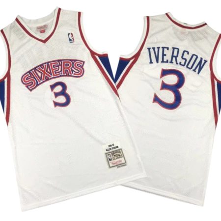 Allen Iverson 3 Philadelphia 76ers White 1996 Throwback Premium Jersey