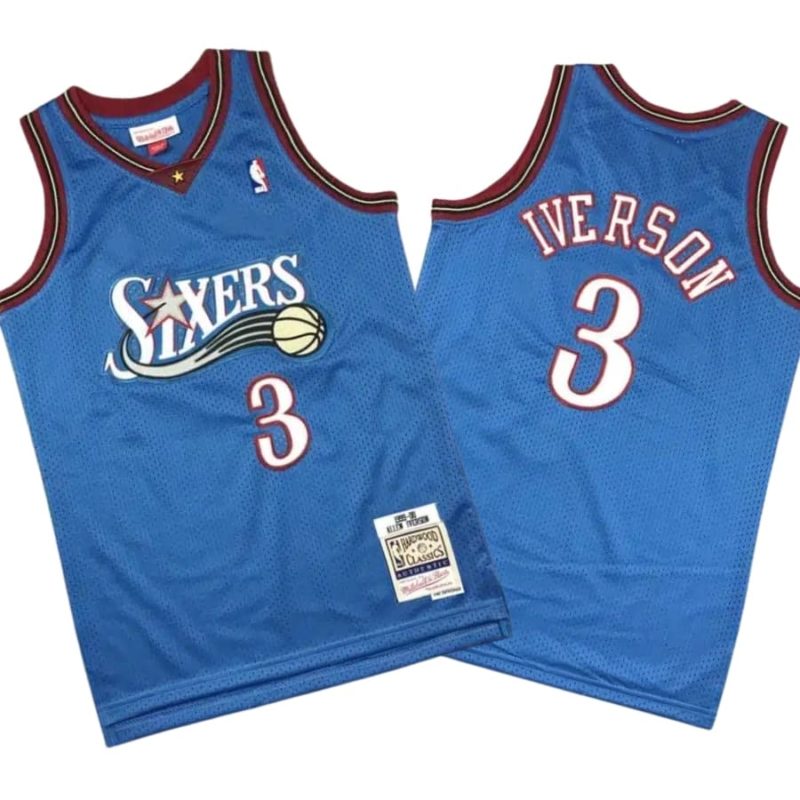 Allen Iverson Philadelphia 76ers Blue 1999-00 Hardwood Classics Jersey