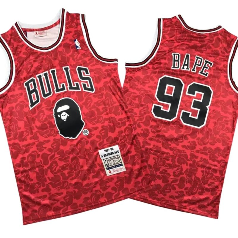 BAPE 93 Bulls ABC Basketball Red Swingman Jersey