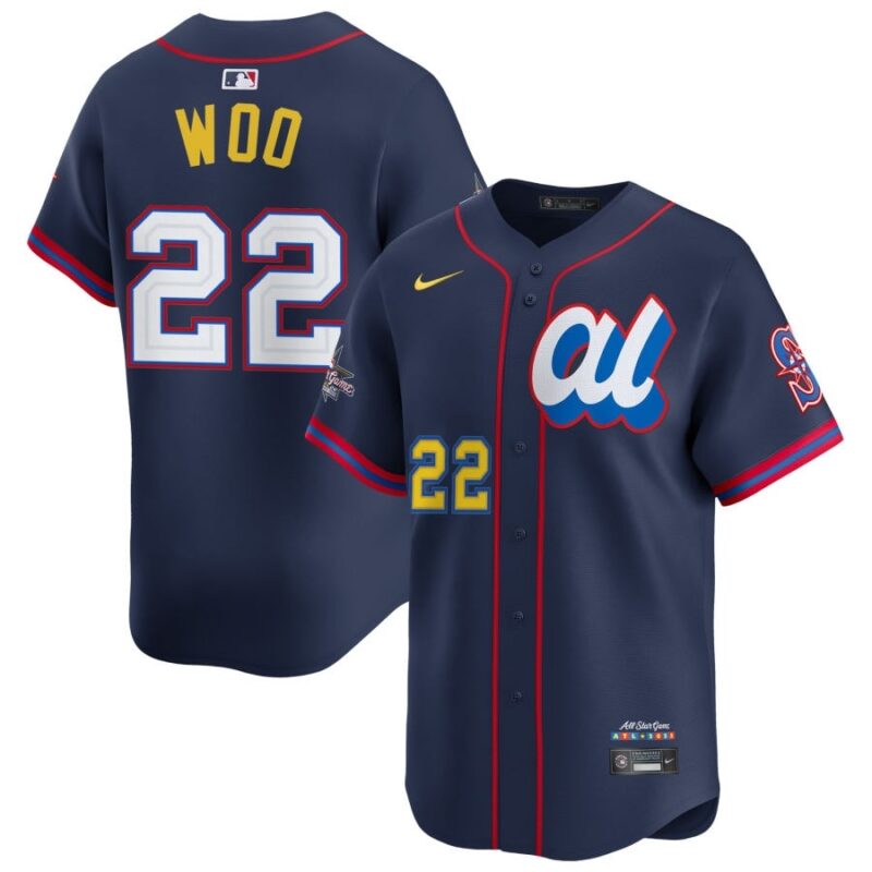 Bryan Woo American League Navy 2025 All-Star Jersey Stitched