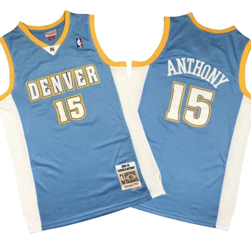 Carmelo Anthony 15 Denver Nuggets 03-04 HWC Swingman Blue Jersey