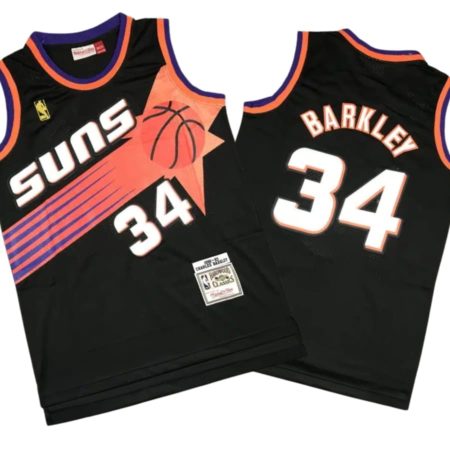 Charles Barkley 34 Phoenix Suns M&N Black Home Throwback Jersey