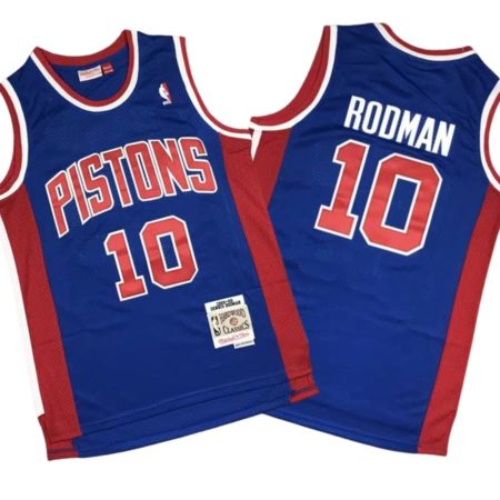 Dennis Rodman 10 Detroit Pistons Royal 1988-89 Hardwood Classics Jersey