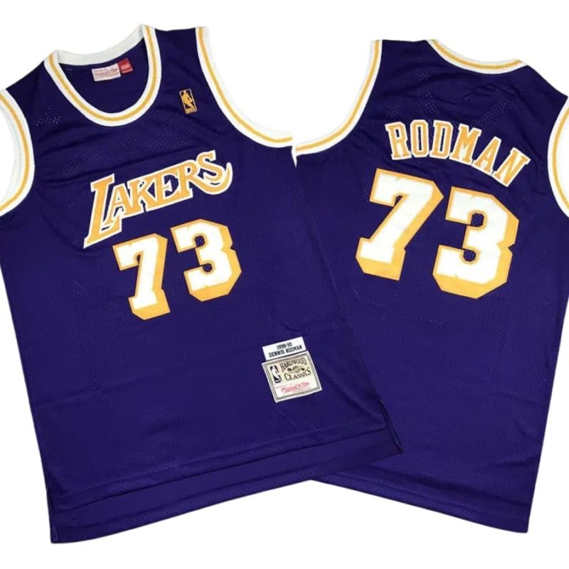 Dennis Rodman 73 Los Angeles Lakers 98-99 Purple Throwback Stitched Jersey