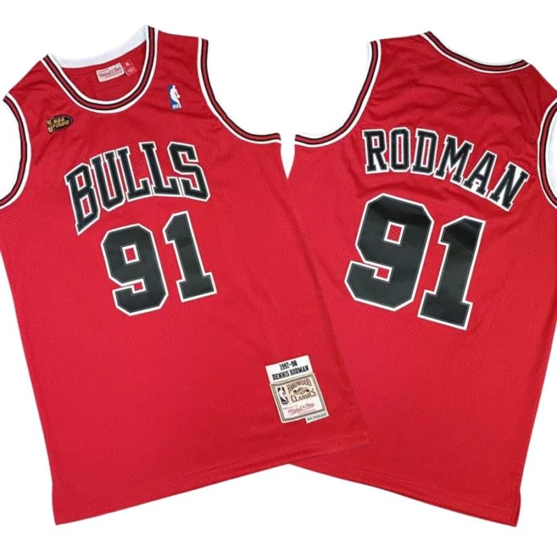 Dennis Rodman #91 Chicago Bulls Red 1997-98 Final Stitched Jersey