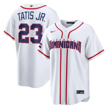 Dominican Republic Baseball Fernando Tatis Jr. White 2026 World Baseball Classic Home Stadium Jersey
