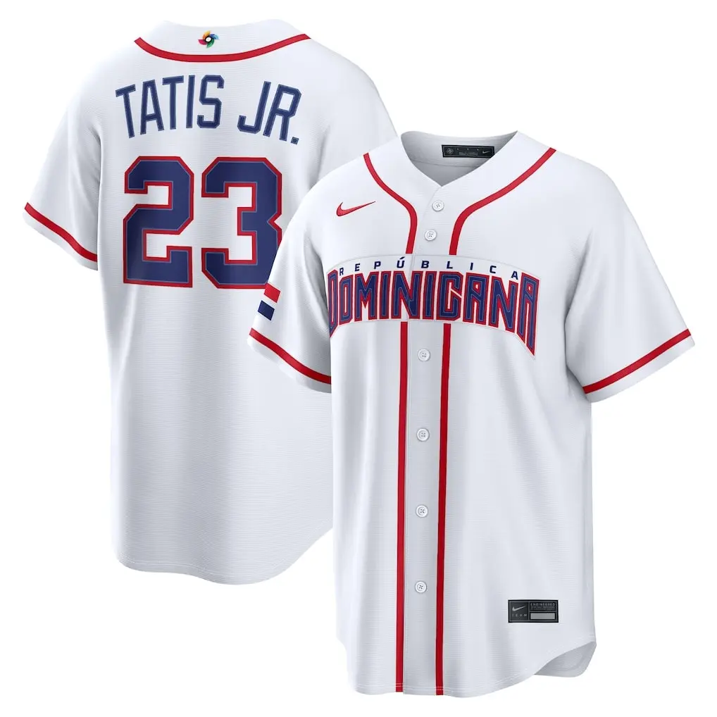 Dominican Republic Baseball Fernando Tatis Jr. White 2026 World Baseball Classic Home Stadium Jersey