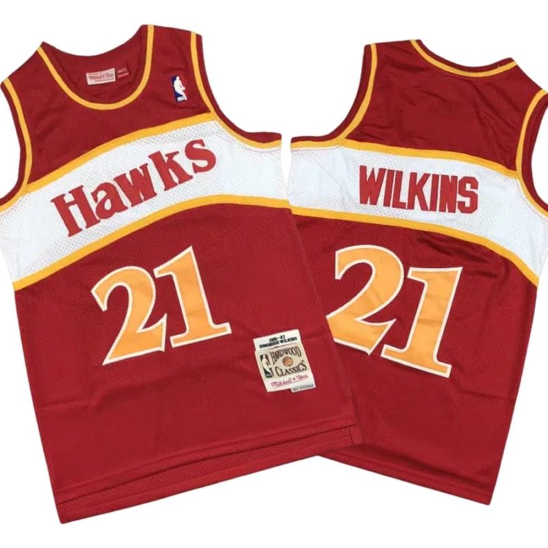 Dominique Wilkins 21 Atlanta Hawks 1986-87 Red Jersey