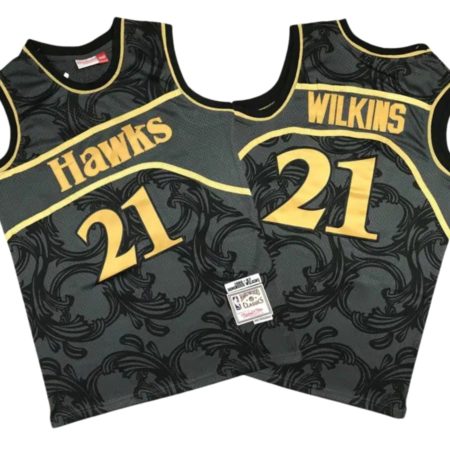 Dominique Wilkins 21 Atlanta Hawks 86-87 Retro Black Jersey