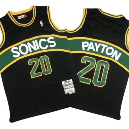 Gary Payton 20 Seattle SuperSonics 95-96 Black Hardwood Classic Swingman Jersey