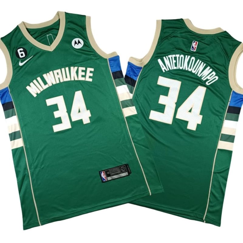 Giannis Antetokounmpo 34 Bucks 2022-23 Green Icon Swingman Jersey