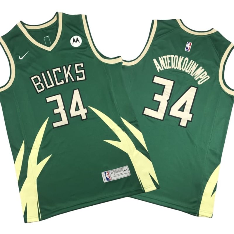 Giannis Antetokounmpo #34 Milwaukee Bucks 2021 Green Earned Edition Jersey