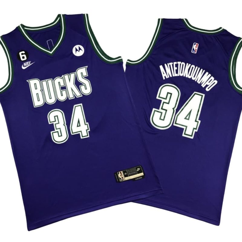 Giannis Antetokounmpo #34 Milwaukee Bucks 2022-23 Purple Classic Edition Jersey