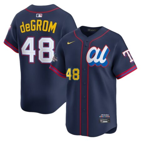 Jacob deGrom American League Navy 2025 All-Star Jersey Stitched
