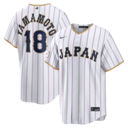 Japan Baseball Yoshinobu Yamamoto White 2026 World Baseball Classic Home Stadium Jersey