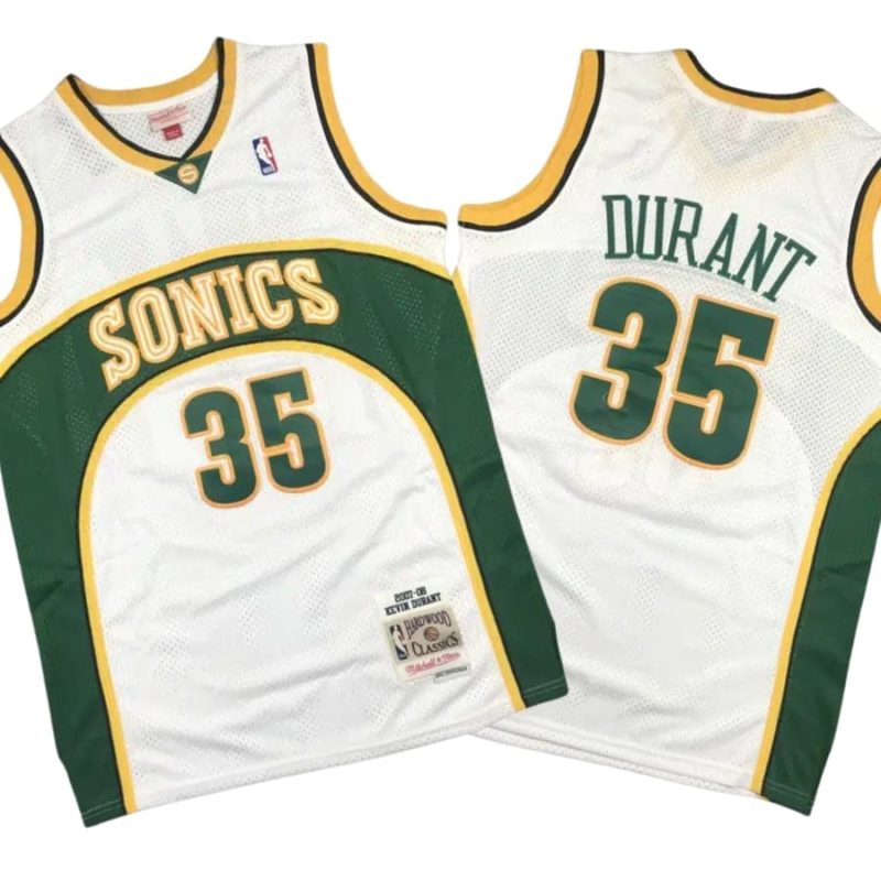 Kevin Durant 35 Seattle Supersonics 2007-08 Alternate White Jersey