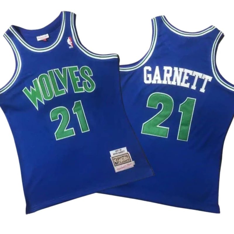 Kevin Garnett 21 Minnesota Timberwolves 1997-98 Blue Jersey