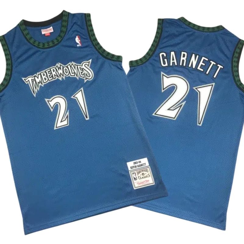 Kevin Garnett 21 Minnesota Timberwolves Retro Blue Jersey