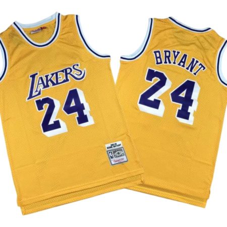 Kobe Bryant 24 Los Angeles Lakers 2007-08 M&N Yellow Stitched Jersey