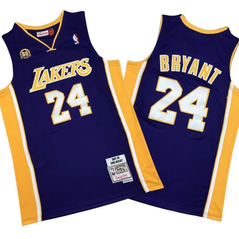 Kobe Bryant 24 Los Angeles Lakers 2007-08 Purple Stitched Jersey