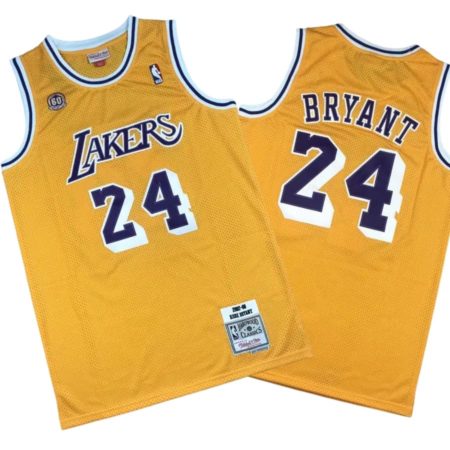 Kobe Bryant 24 Los Angeles Lakers 2007-08 Yellow Stitched Jersey