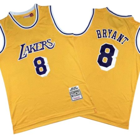 Kobe Bryant 8 Los Angeles Lakers 96-97 Yellow Stitched Jersey