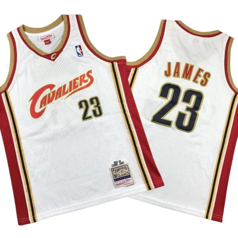 LeBron James #23 Cleveland Cavaliers 2003-4 White Jersey