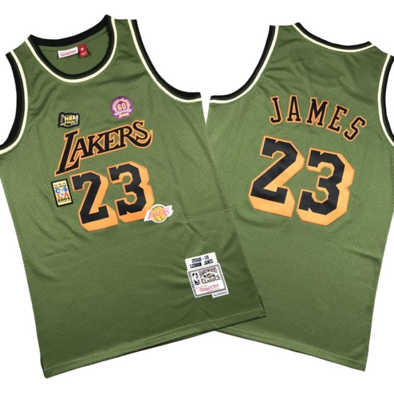 LeBron James 23 Los Angeles Lakers Flight 1997-98 Jersey - Olive