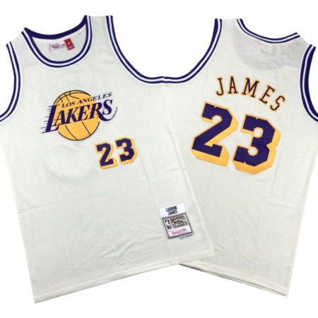 LeBron James Los Angeles Lakers Cream Chainstitch Swingman Jersey