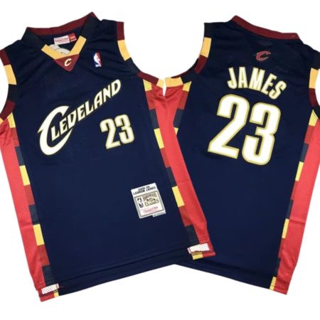 Lebron James 23 Cleveland Cavaliers Navy Throwback Jersey