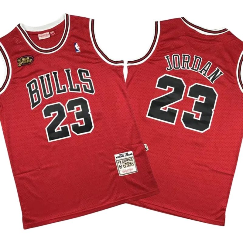 Michael Jordan 23 Bulls Red 1997-98 Finals Hardwood Classics Jersey