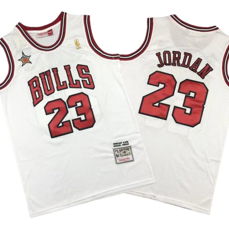 Michael Jordan 23 Chicago Bulls All-Star 1998 HWC White Stitched Jersey